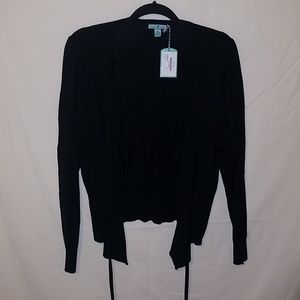 2/$30 Louie Lucie black large NWT wrap sweater